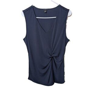 Ann Taylor Women's Top Twist Knot Blue Business Casual Career Size Large